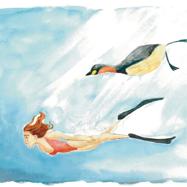 A4 - Aquarelle originale "Grèbe castagneux"