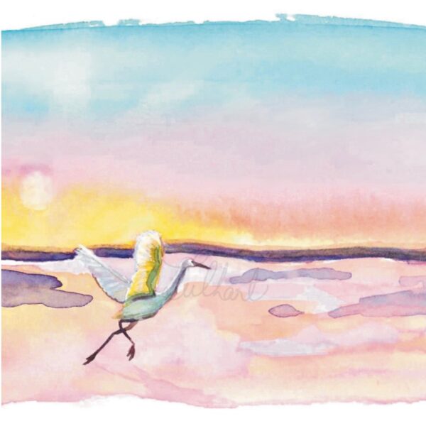 Illustration_sans_titre 30 A5 - Aquarelle originale "Aigrette garzette"