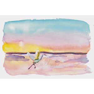 Illustration_sans_titre 32 A5 - Aquarelle originale "Aigrette garzette"