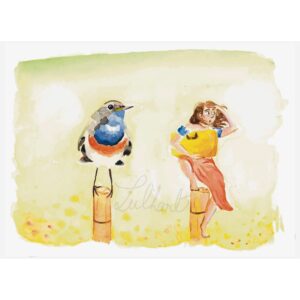 Illustration_sans_titre 36 A5 - Aquarelle originale "Gorge bleue à miroir"