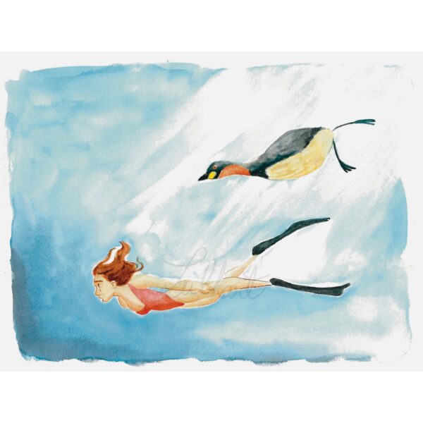 A4 - Aquarelle originale "Grèbe castagneux"