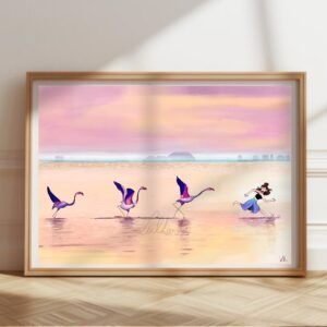 Impression A3 " Flammes en rose "