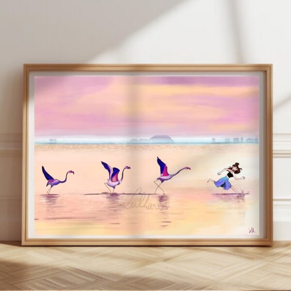 Illustration sans titre Impression A3 " Flammes en rose "